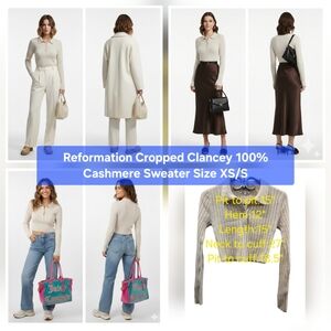 Reformation Cropped Clancey 100% Cashmere Top Size XS/S